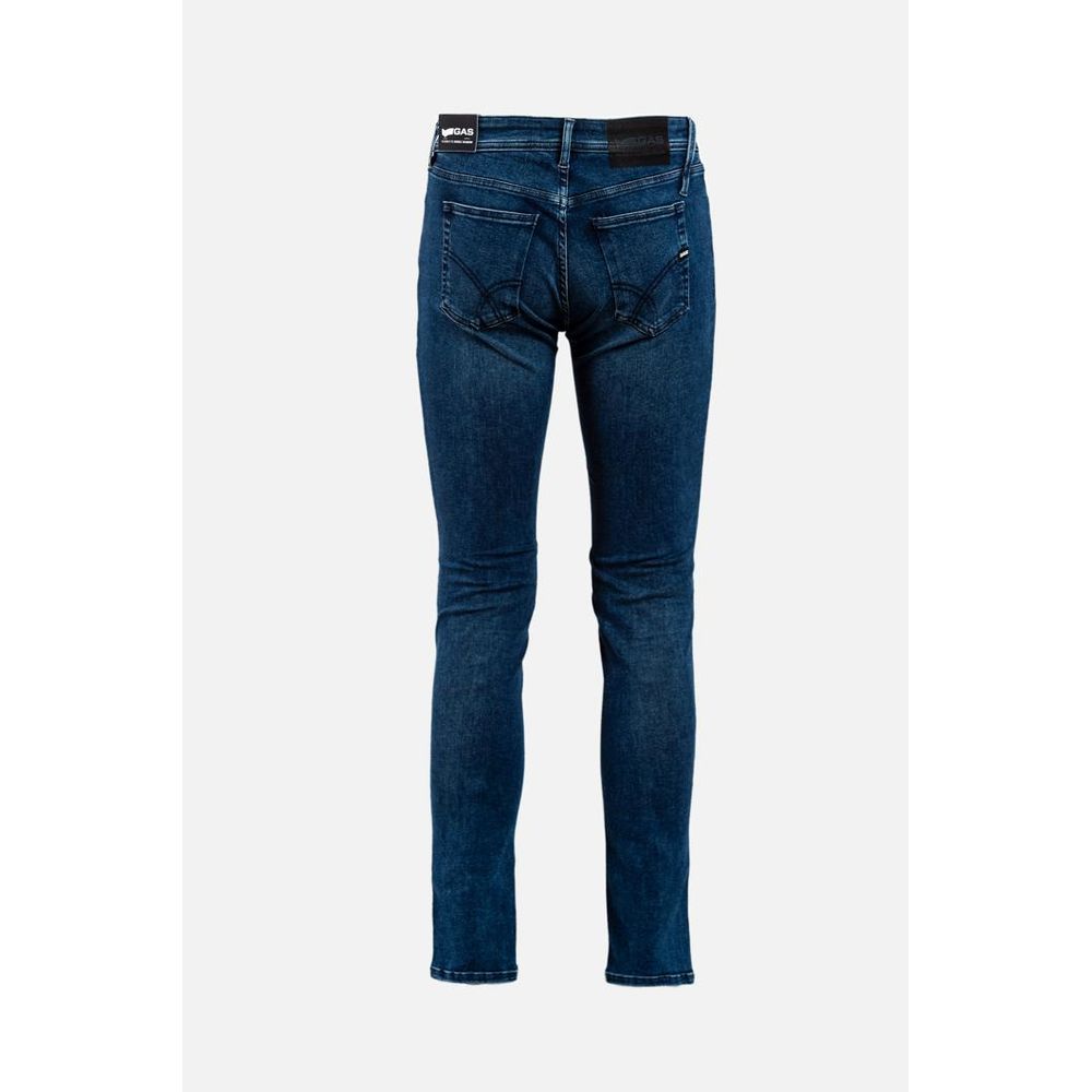 Gas Blue Cotton Skinny Jeans