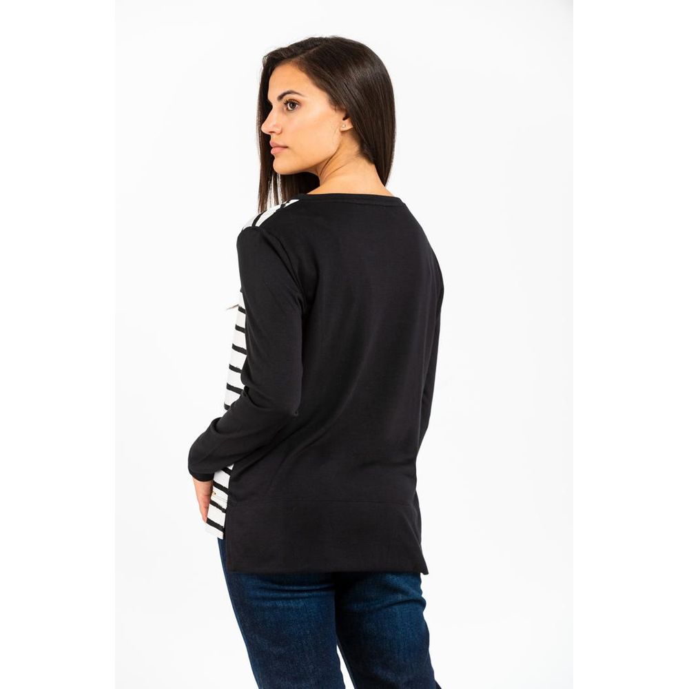 Gas langærmet T-shirt i modalblanding – sort