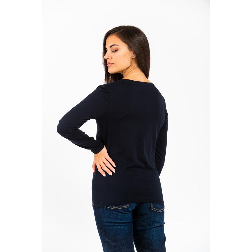 Gas langærmet T-shirt i bomuld – navy