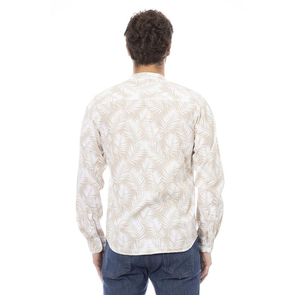 Baldinini Trend langærmet T-shirt i bomuld – sand