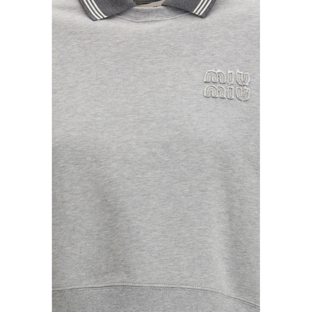 Miu Miu Gray Cotton Sweatshirt