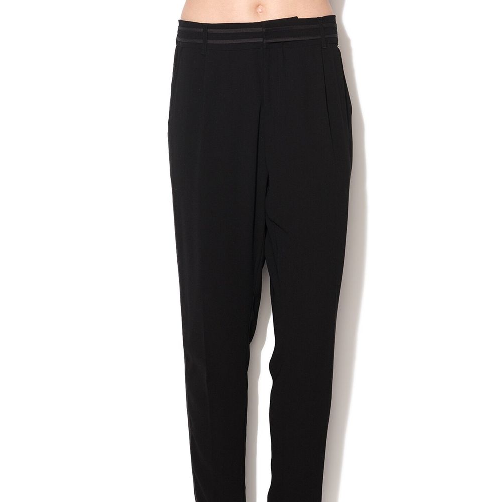 Gas Black Polyester Casual Pants