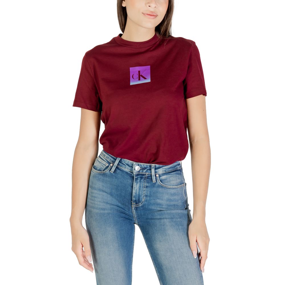 Calvin Klein Jeans Bordeaux Cotton T-Shirt