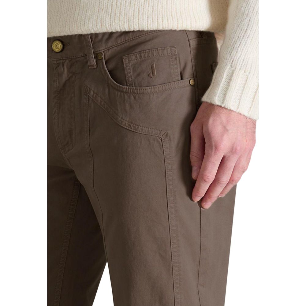 Jeckerson Brown Cotton Skinny Pants