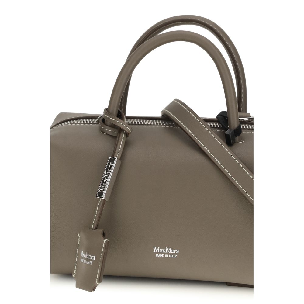 Max Mara Gray Calf Leather Bos Taurus Handbag