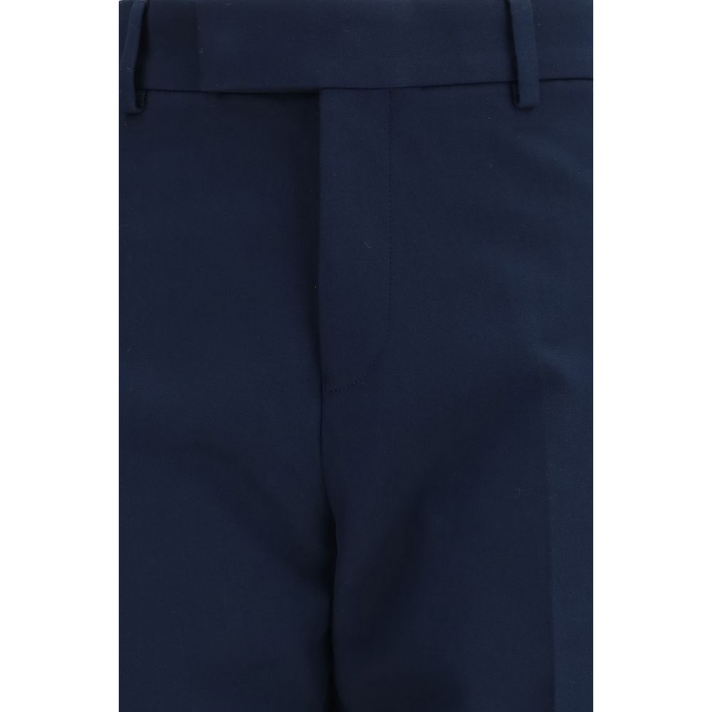 Ferragamo Blue Cotton Chino Pants