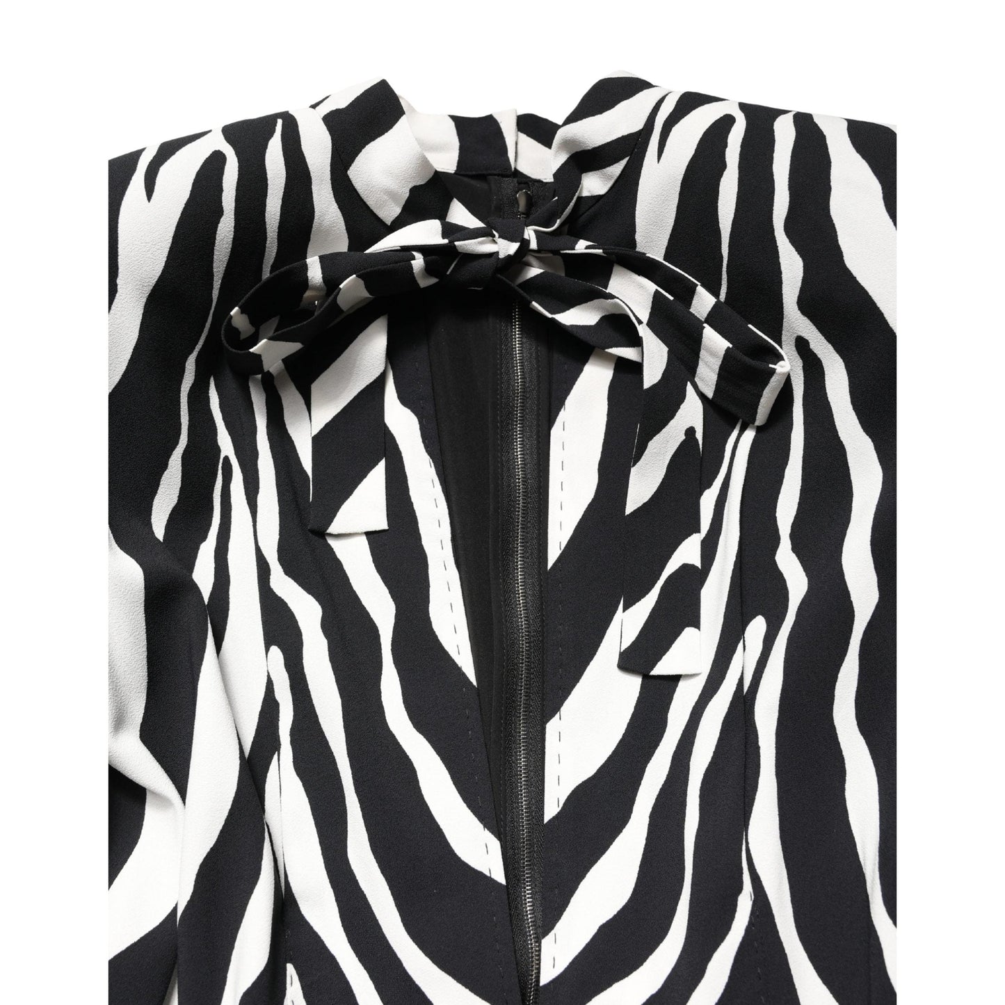 Dolce & Gabbana Black White Viscose Zebra Pattern Jumpsuit