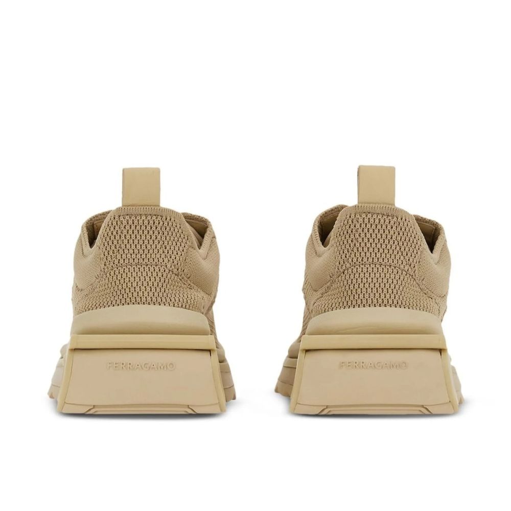 Salvatore Ferragamo Beige Fabric Athletic Sneakers