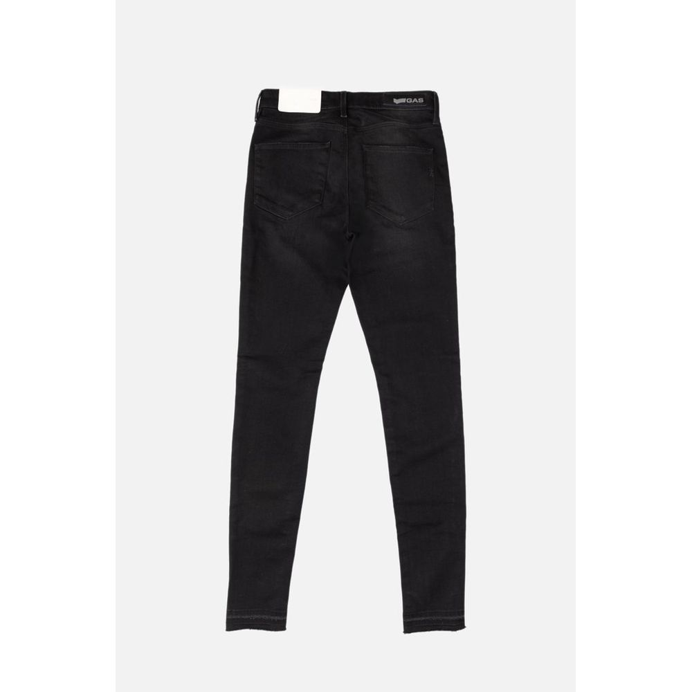 Gas skinny jeans i bomuldsblanding – sort