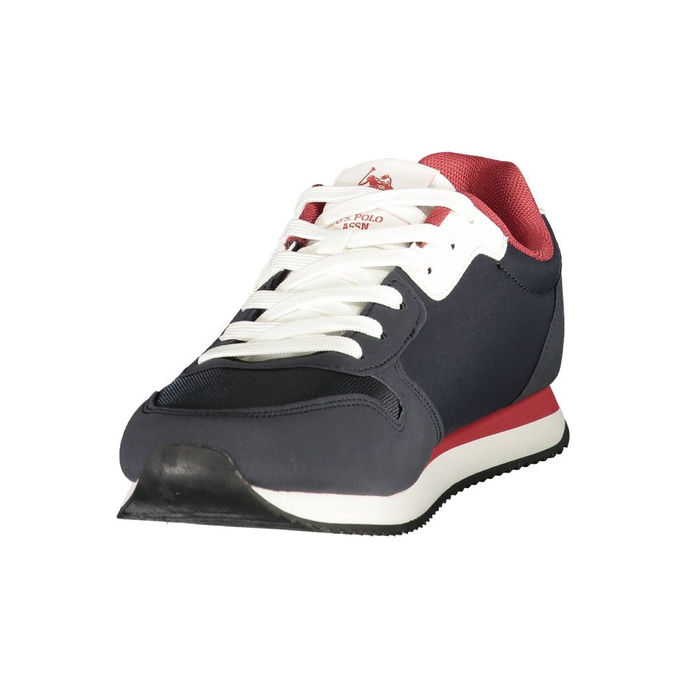 U.S. POLO ASSN. blå herresneakers med røde detaljer