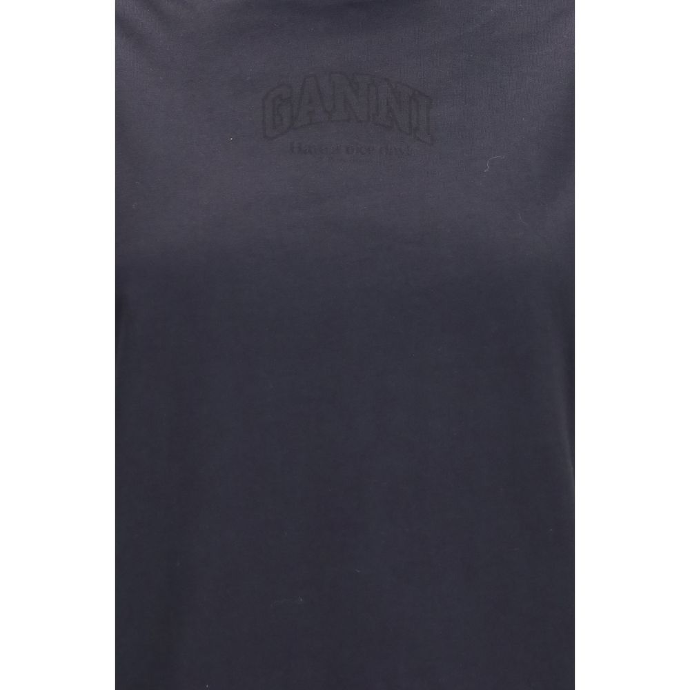 Ganni T-shirt i bomuld med logo – sort