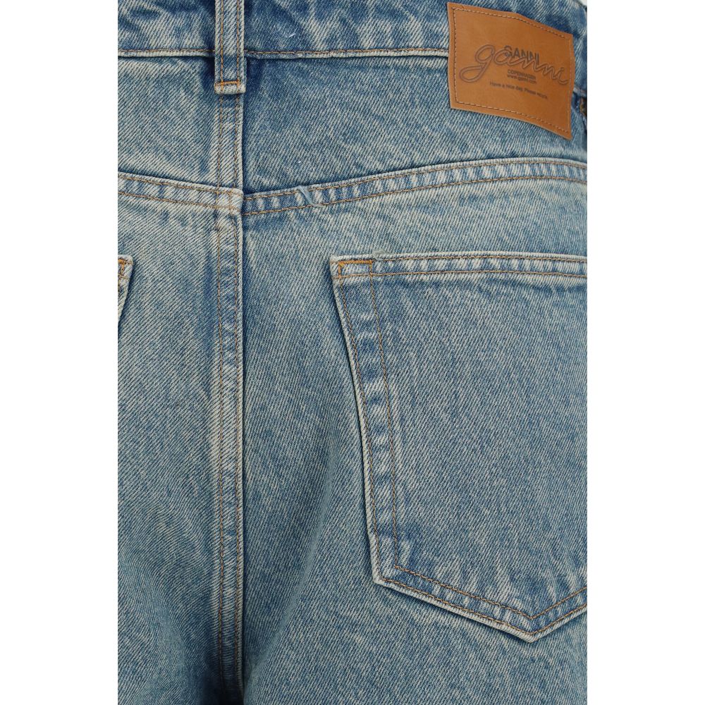 Ganni Stary barrel jeans i bomuld – blå