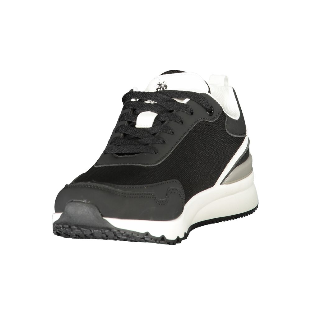 U.S. POLO ASSN. sorte herresneakers med kontrastdetaljer