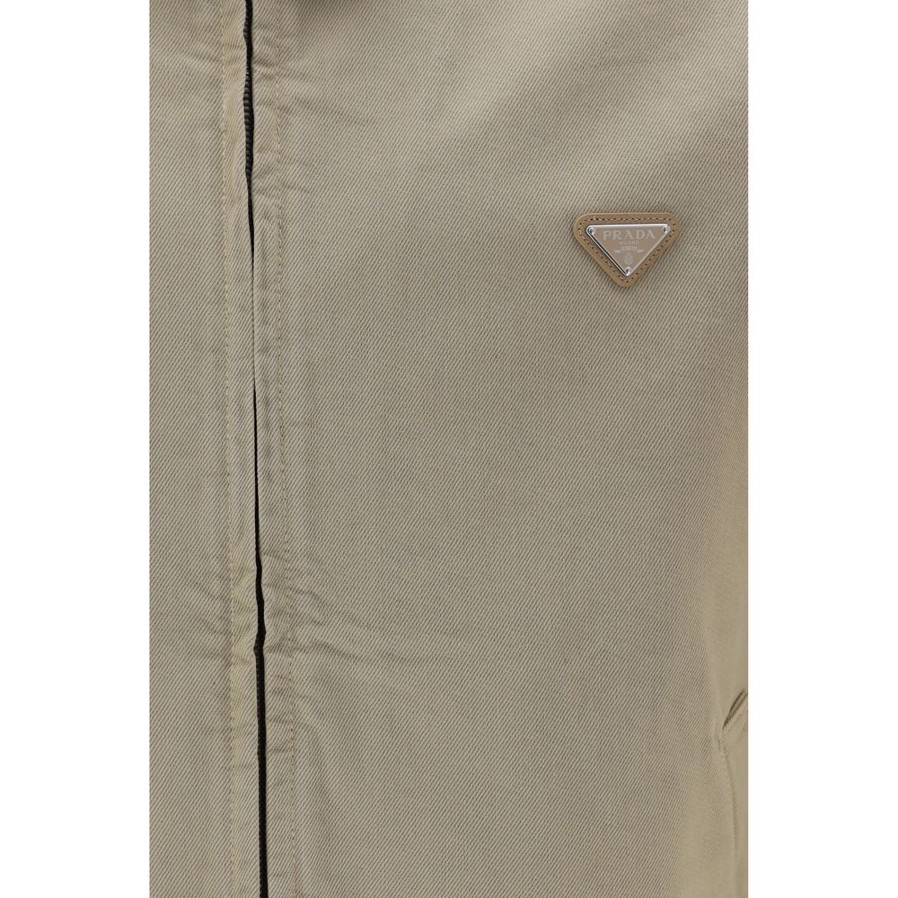 Prada denim-blouson i bomuld – beige