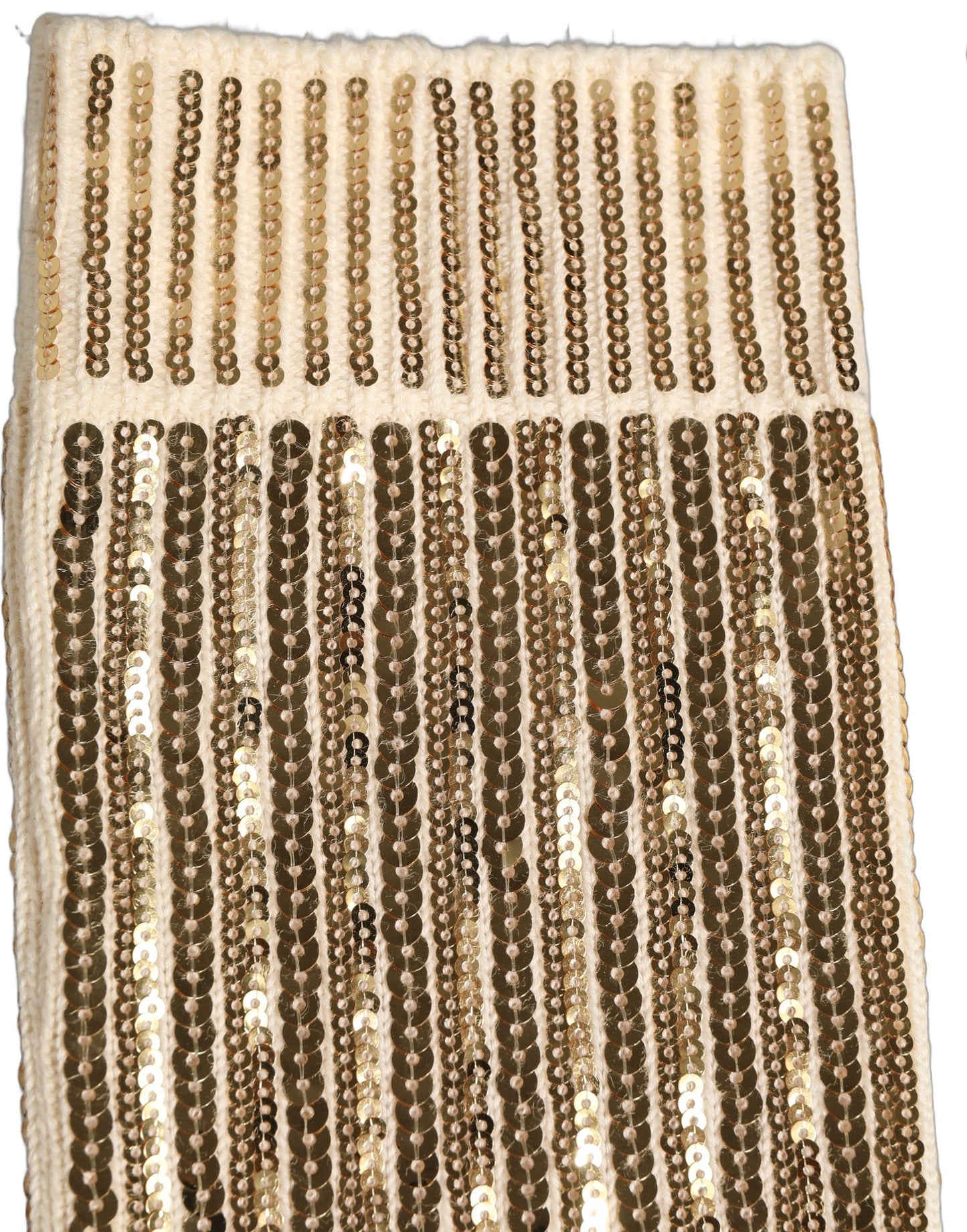 Dolce & Gabbana Off White Sequin Cotton Mid Calf Accessory Socks