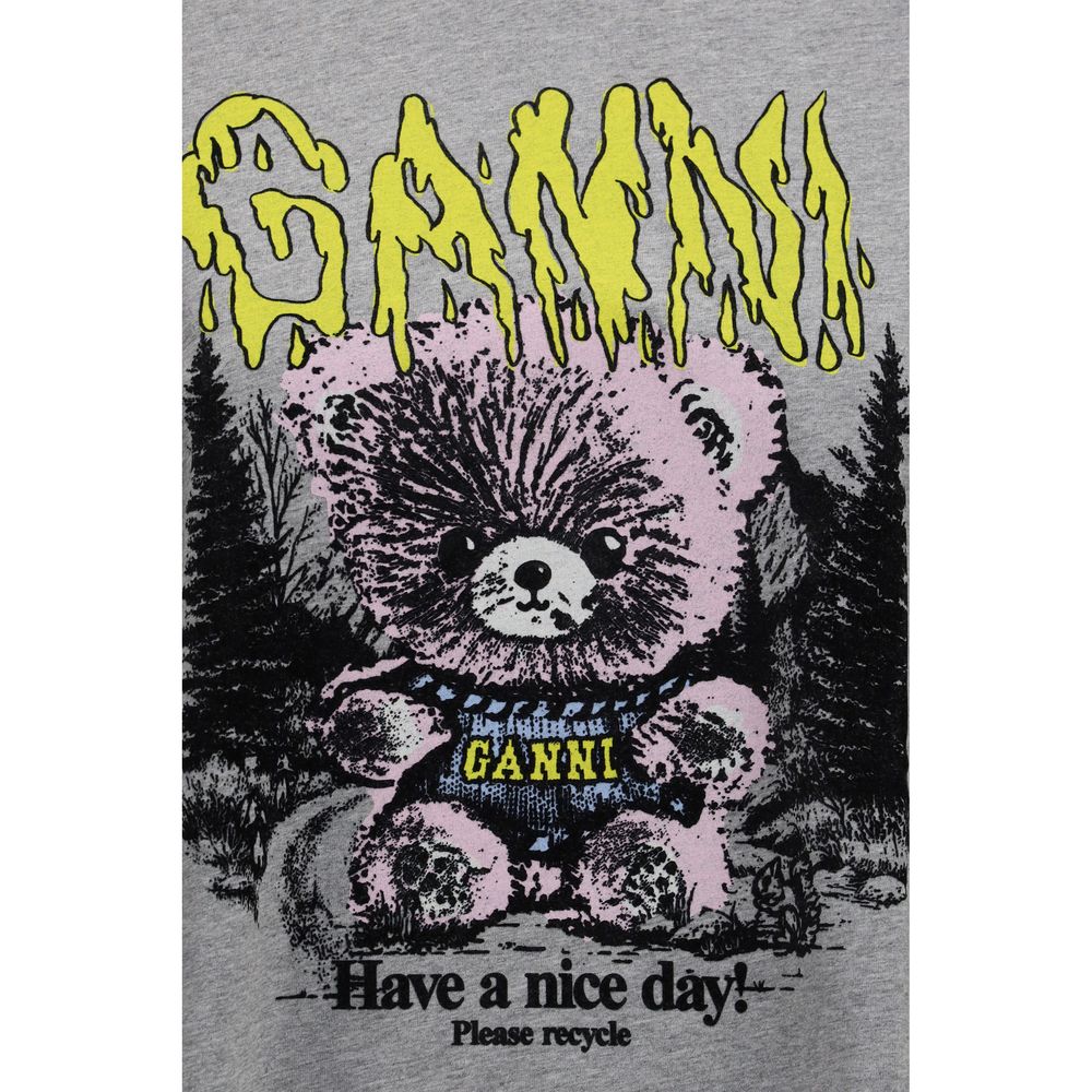 Ganni Isoli Teddy Forest sweatshirt i bomuld – grå