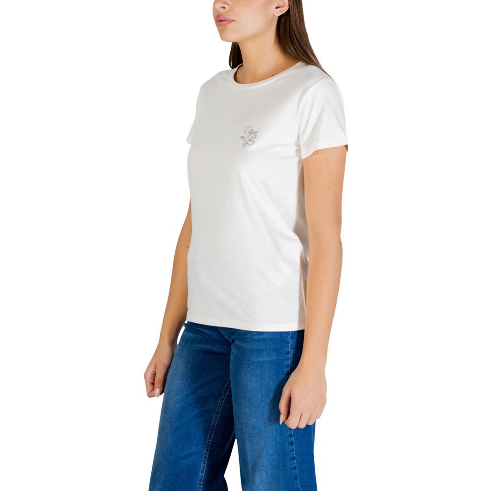 Liu Jo TA6056 JS923 T-shirt med funklende logo – hvid