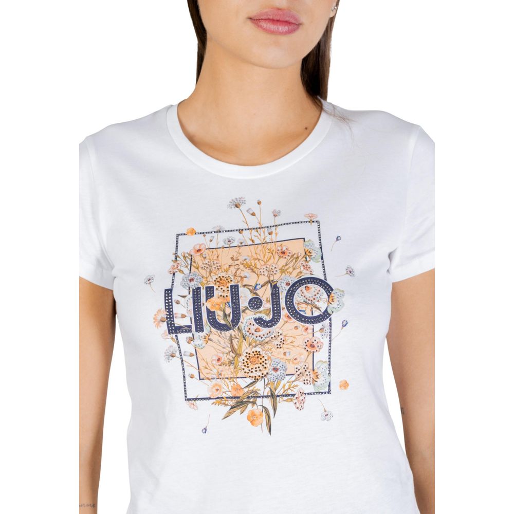Liu Jo WA6493 JS923 T-shirt med blomsterprint – hvid