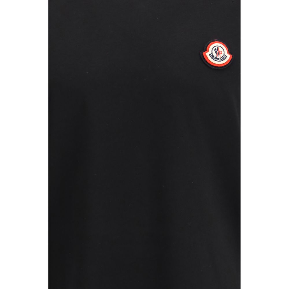 Moncler T-shirt i bomuld med logomærke – sort