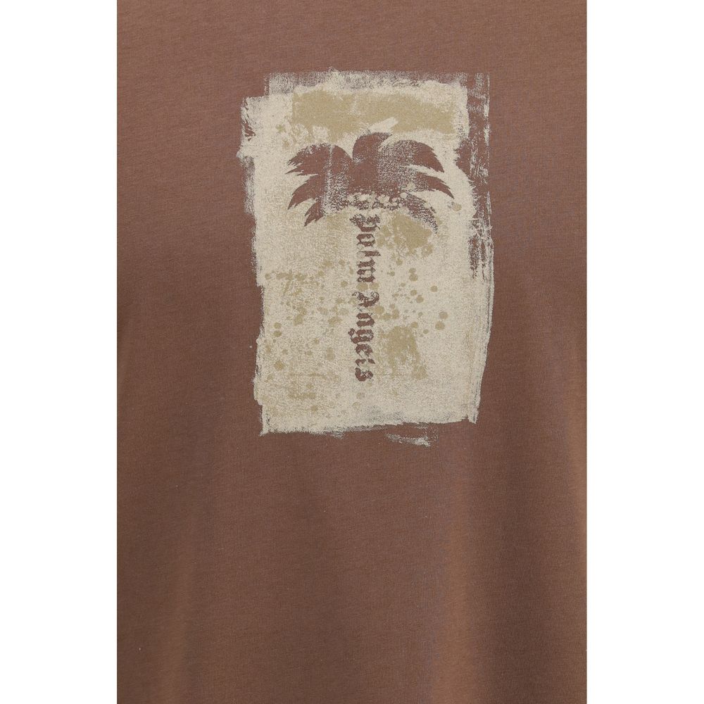 Palm Angels Palm Tree brun T-shirt i bomuld