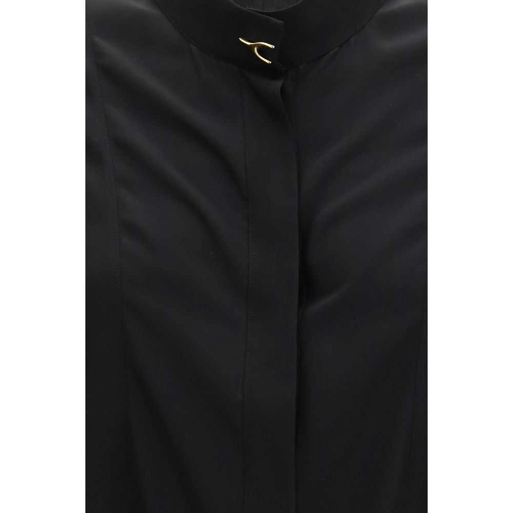 Alexander McQueen Wishbone silkebluse – sort