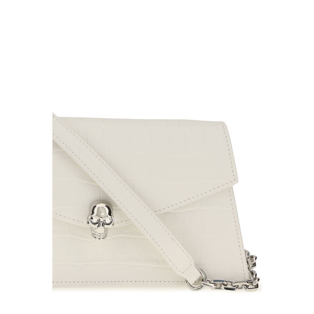 Hvid Alexander McQueen Skull Mini clutch i kalvelæder