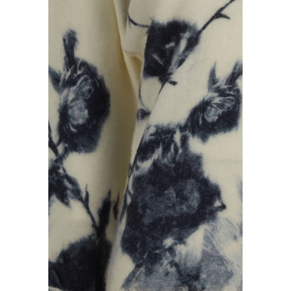 Blumarine sweater med blomsterbroderi – beige