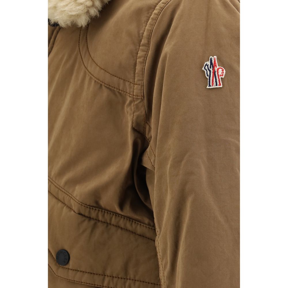 Brun Moncler Grenoble bomberjakke i bomuld og polyester