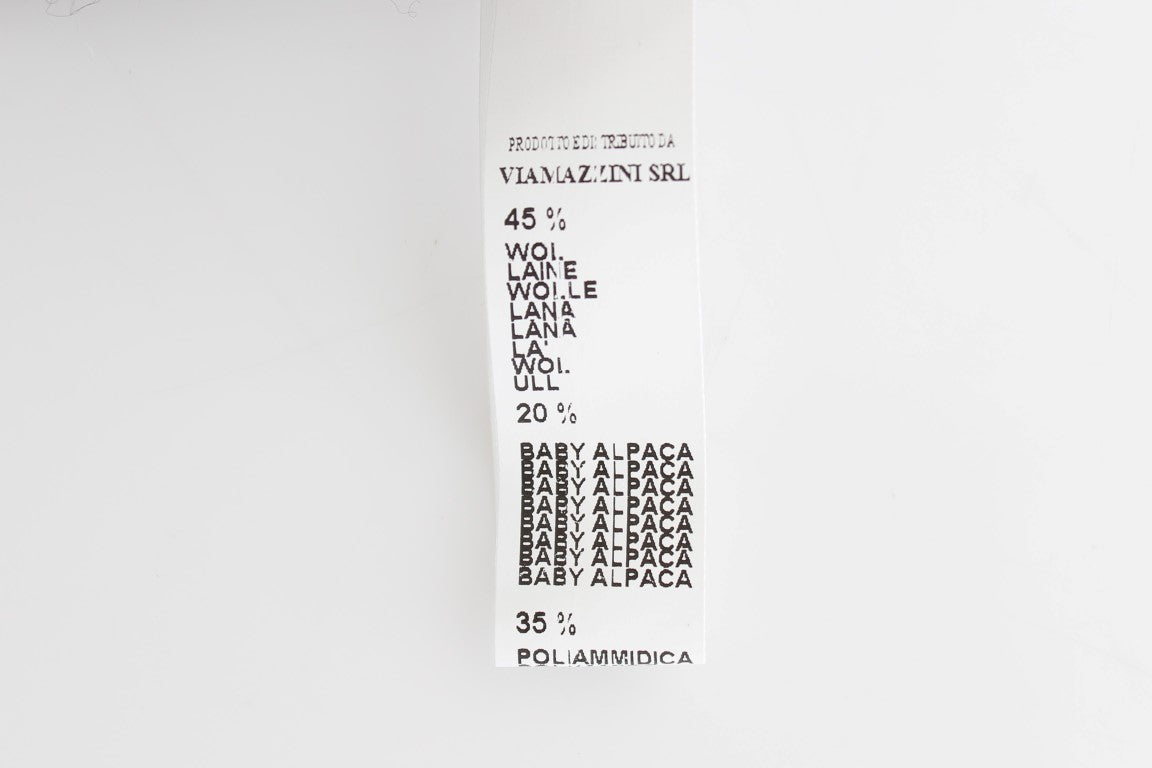 Mørkegrå cropped cardigan i alpakauld, uld og polyamid