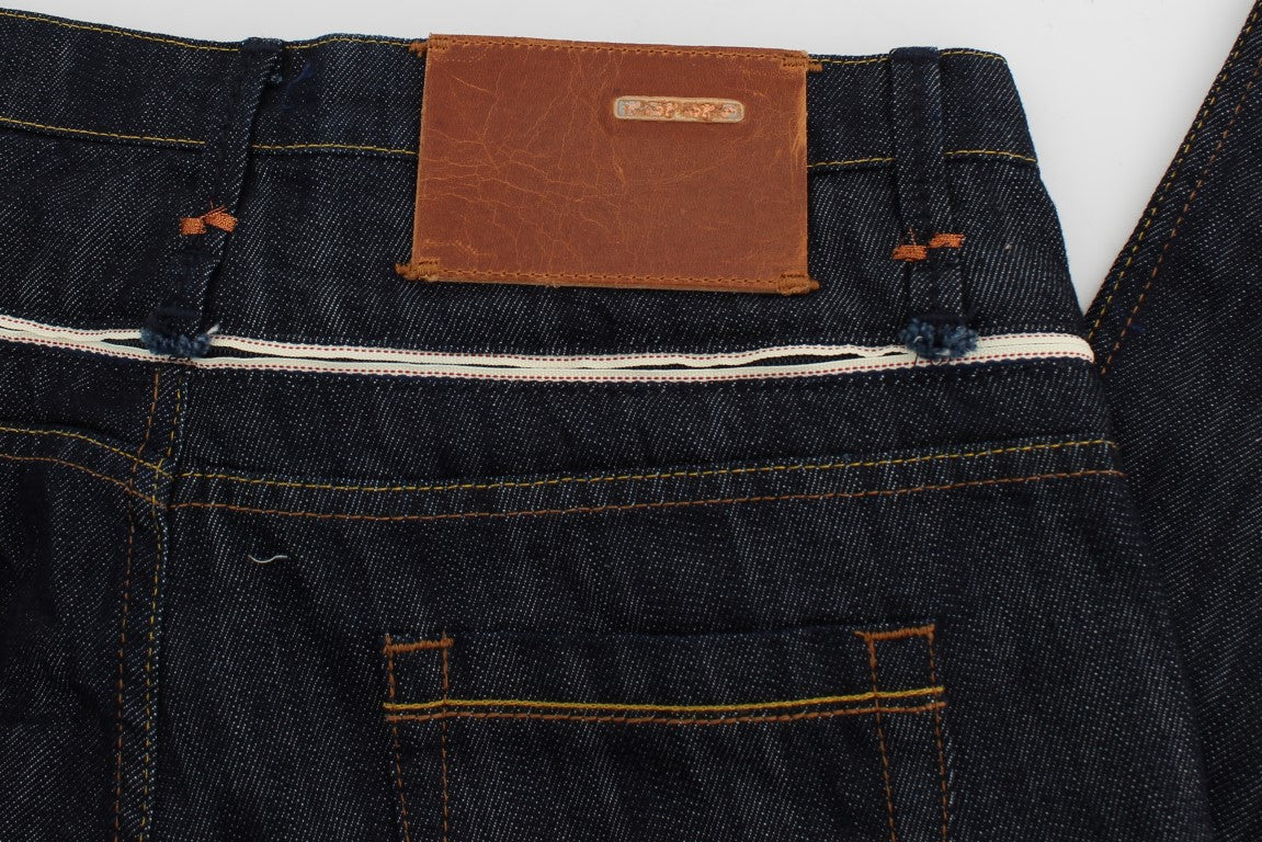 Acht mørkeblå jeans i bomuld med lige ben
