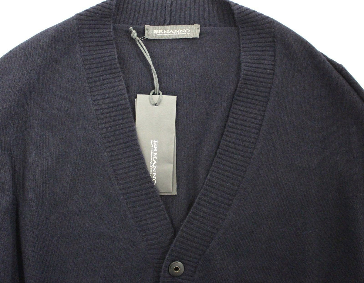 Blå Ermanno Scervino cardigan i uld og kashmir