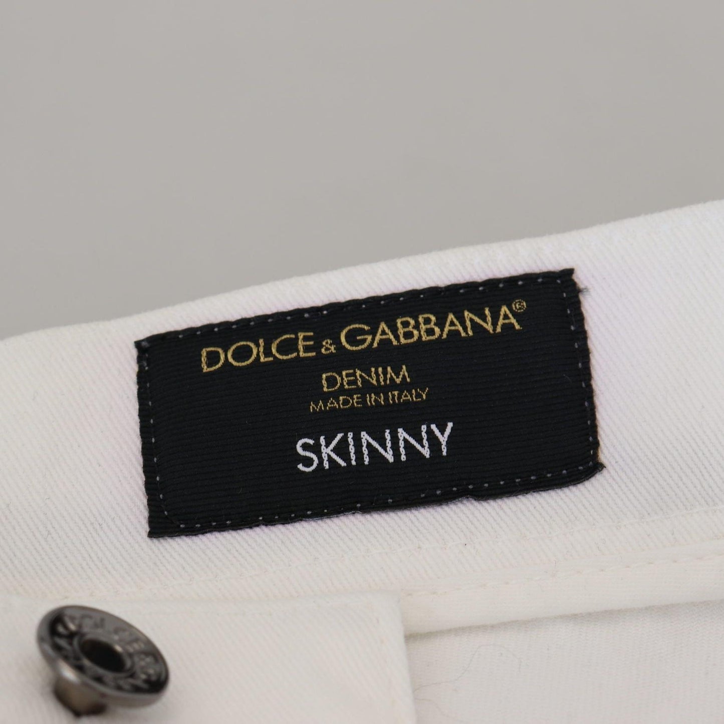 Dolce & Gabbana White Slim Skinny Stretch Cotton Denim Jeans