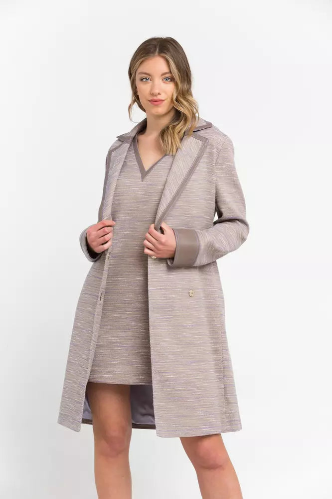 Beige Trussardi frakke i bomuld og polyester