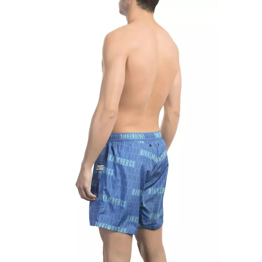 Bikkembergs Blue Polyester Men Swim Short