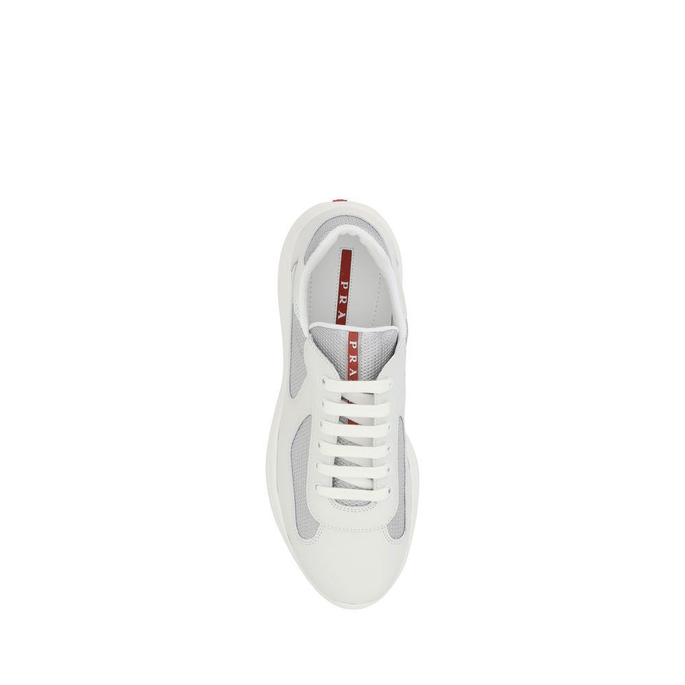 Hvide Prada America’s lave sneakers i læder og polyamid