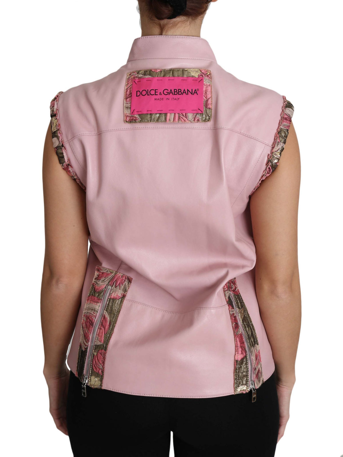 Lyserød Dolce & Gabbana ærmeløs vest i lamb