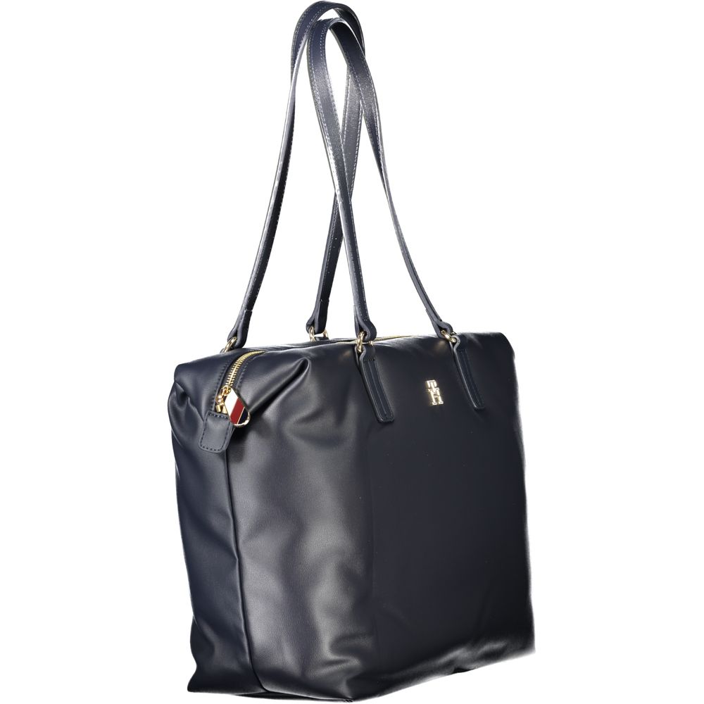 Tommy Hilfiger skuldertaske med to håndtag – blå