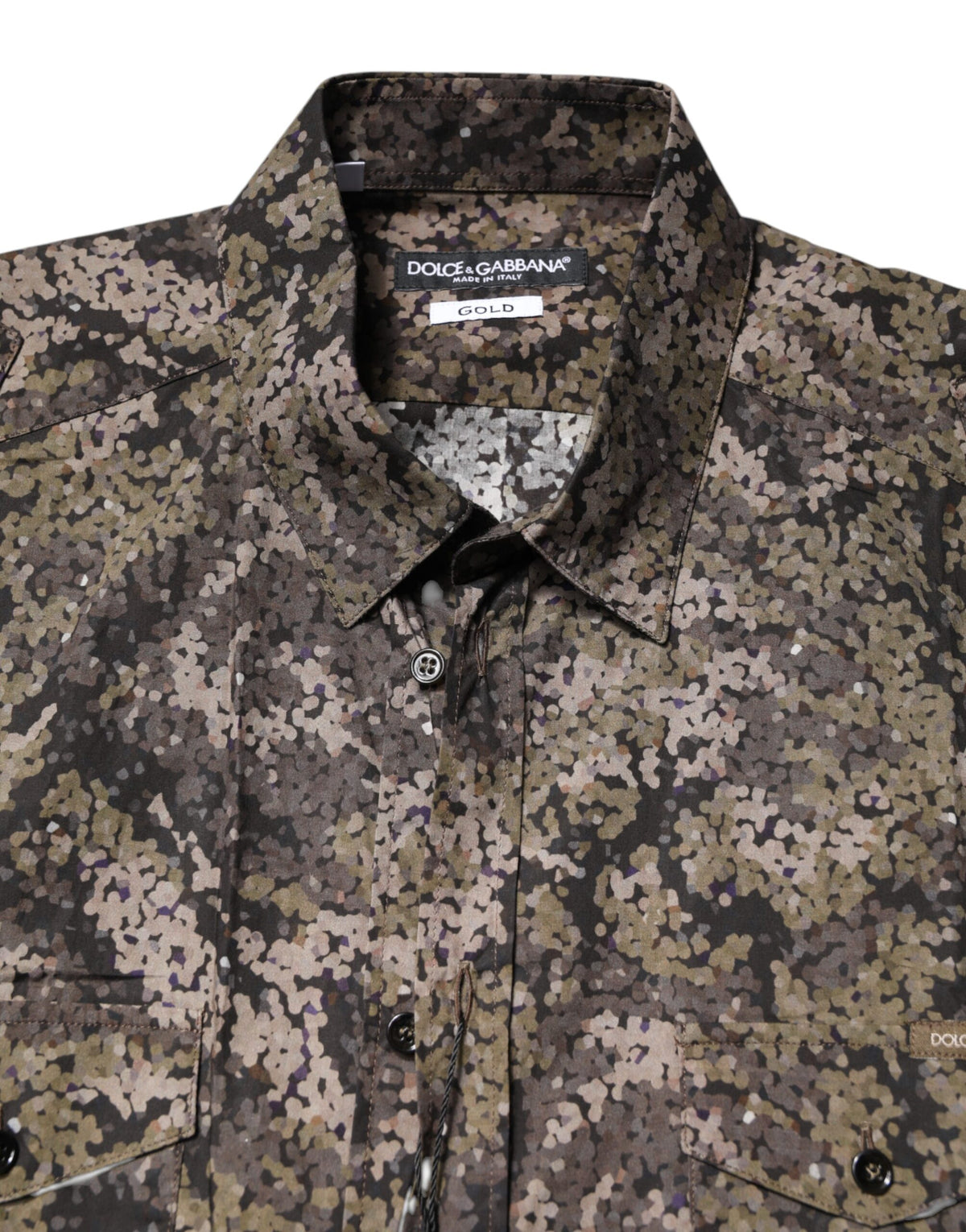 Dolce & Gabbana GOLD skjorte med camouflageprint – multifarvet