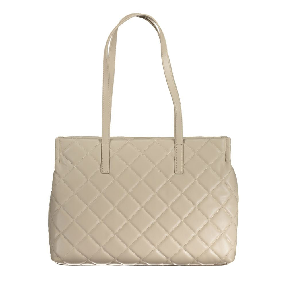 Mario Valentino shoppingtaske i polyurethan – beige