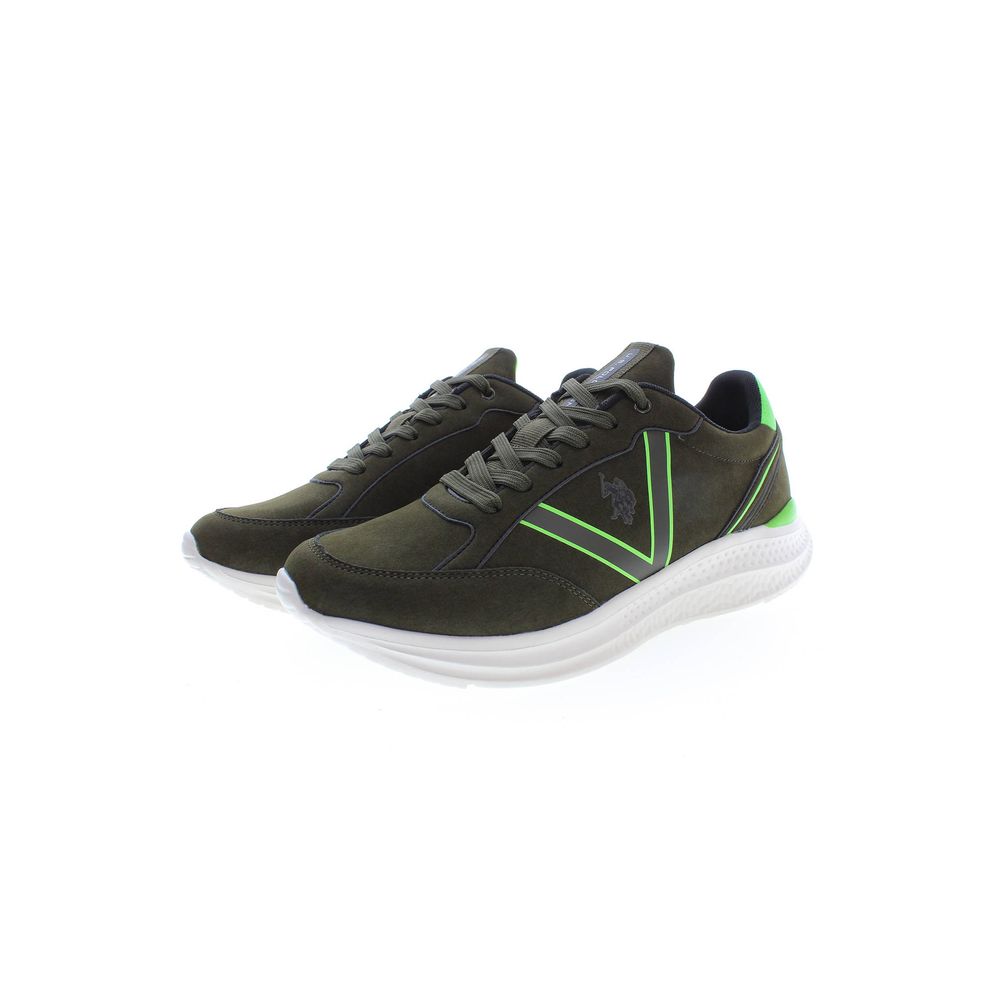 U.S. POLO ASSN. herresneakers i materialeblanding – grøn