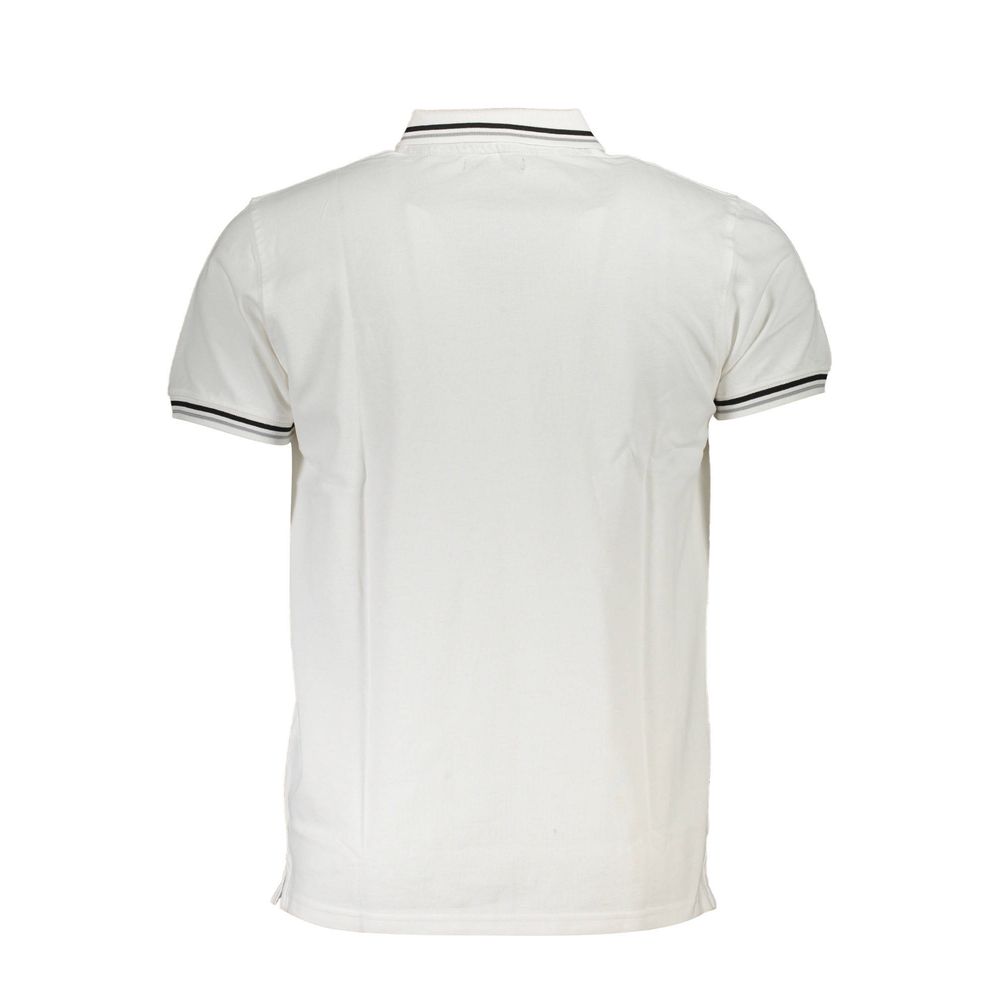 Cavalli Class White Cotton Men Polo Shirt