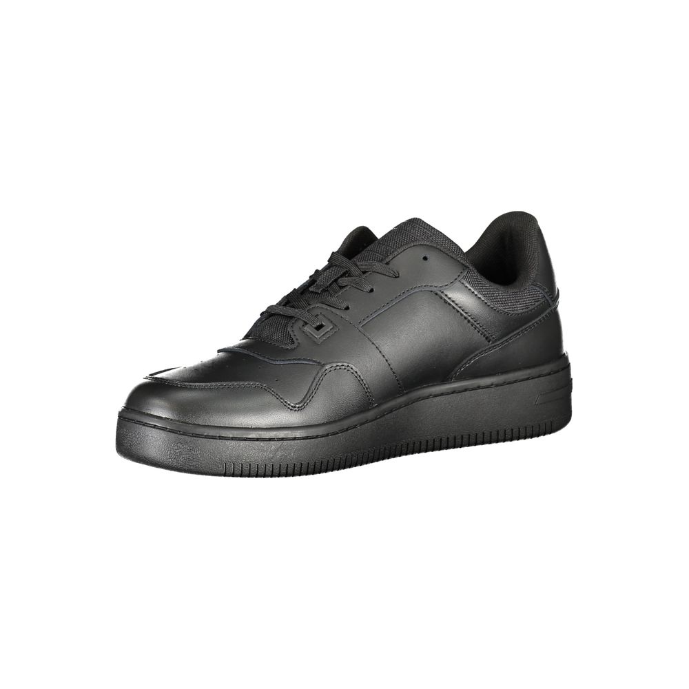 Tommy Hilfiger Black Leather Men's Sneaker