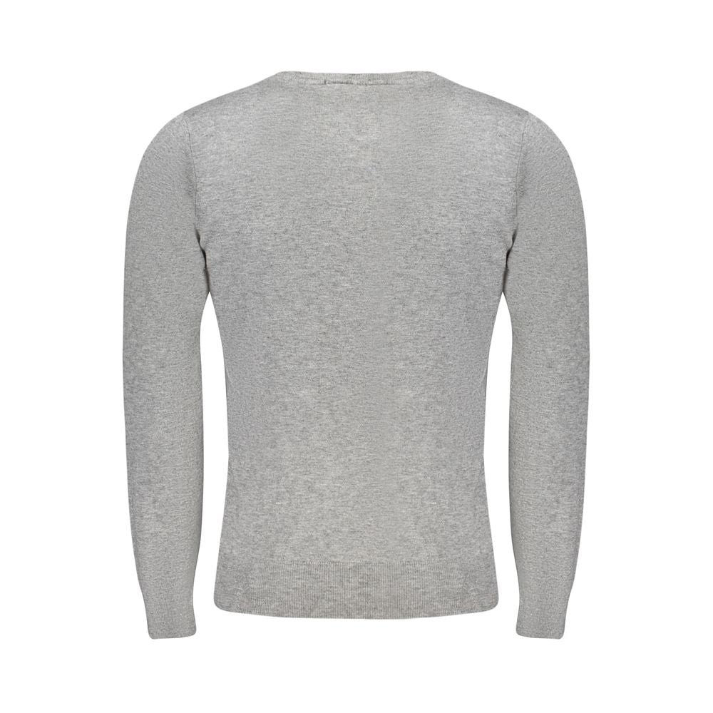 Cavalli Class Gray Viscose Men Sweater