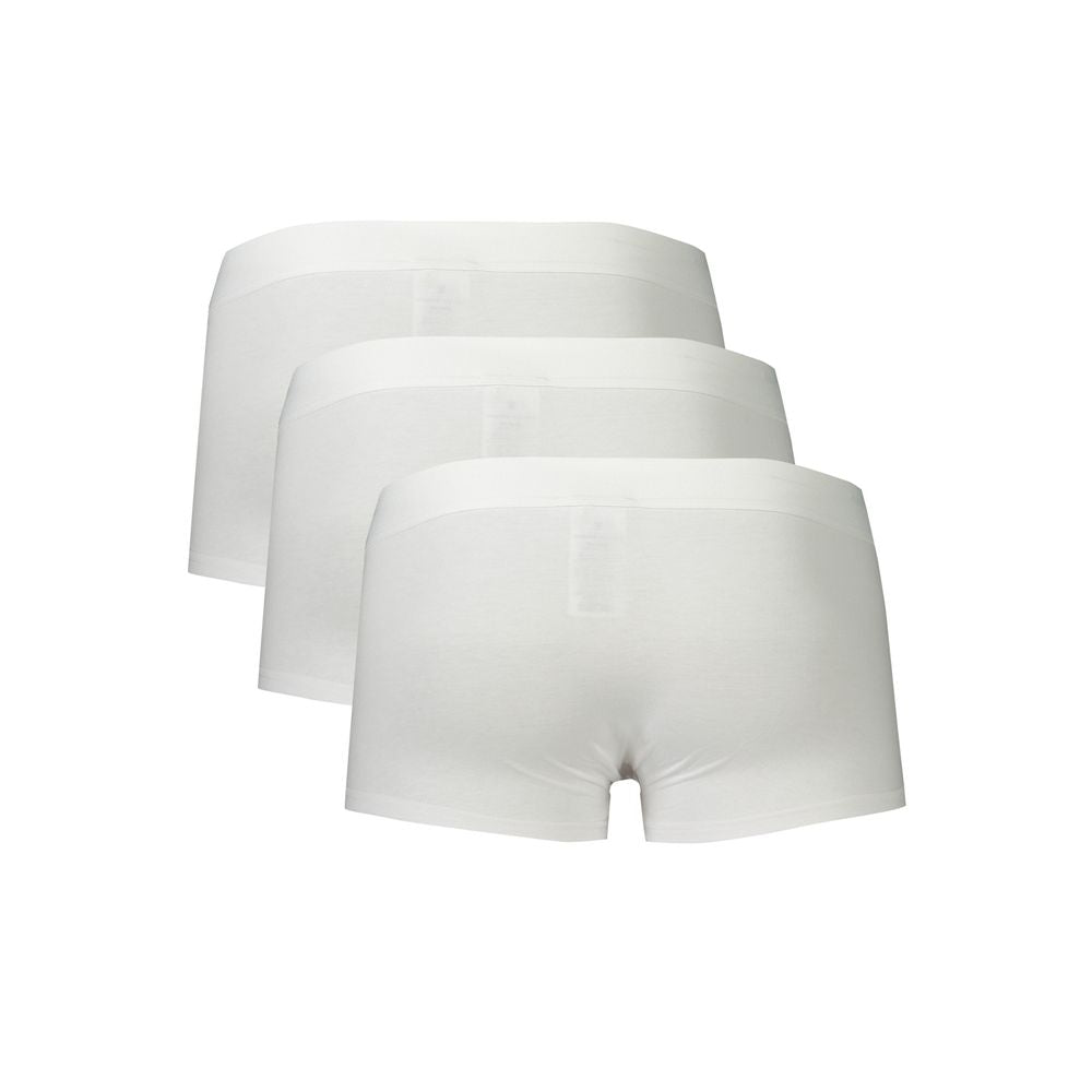 Bikkembergs White Polyester Men's Boxer Briefs Trio Pack