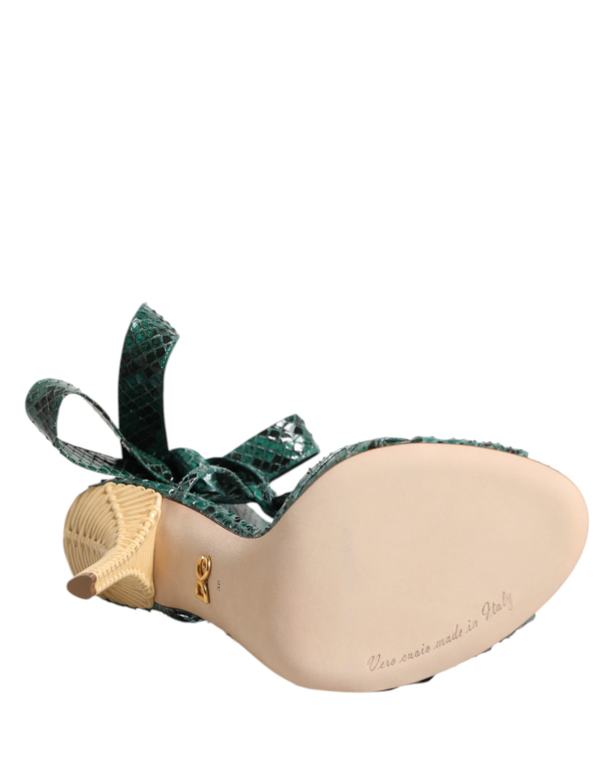 Dolce & Gabbana sandaler i pytonlæder – grøn