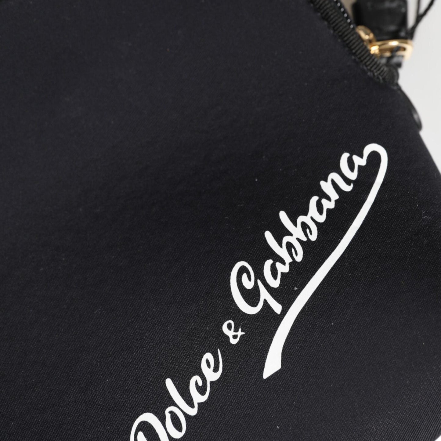 Dolce & Gabbana Black Solid Nylon DG LogoPrint Clutch Zip Borse Pouch Bag