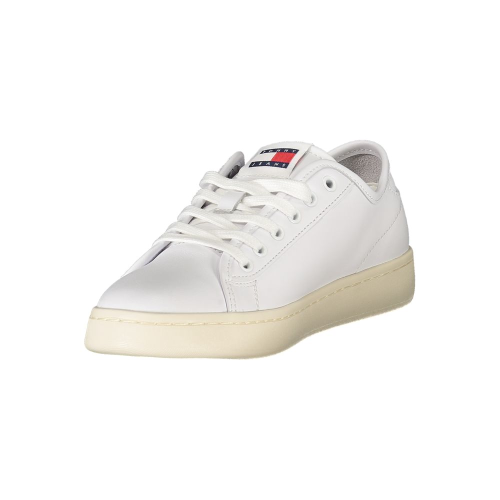 Tommy Hilfiger White Women's Leather & Polyurethane Sneakers