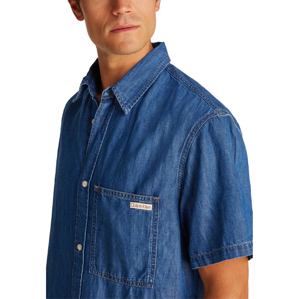 Calvin Klein Jeans Blue Cotton Shirt