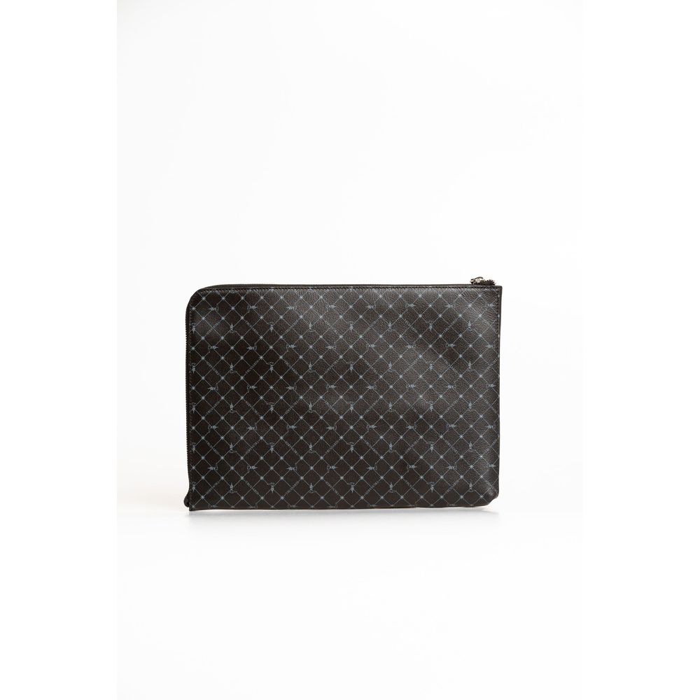 Trussardi Black Leather Men Clutch