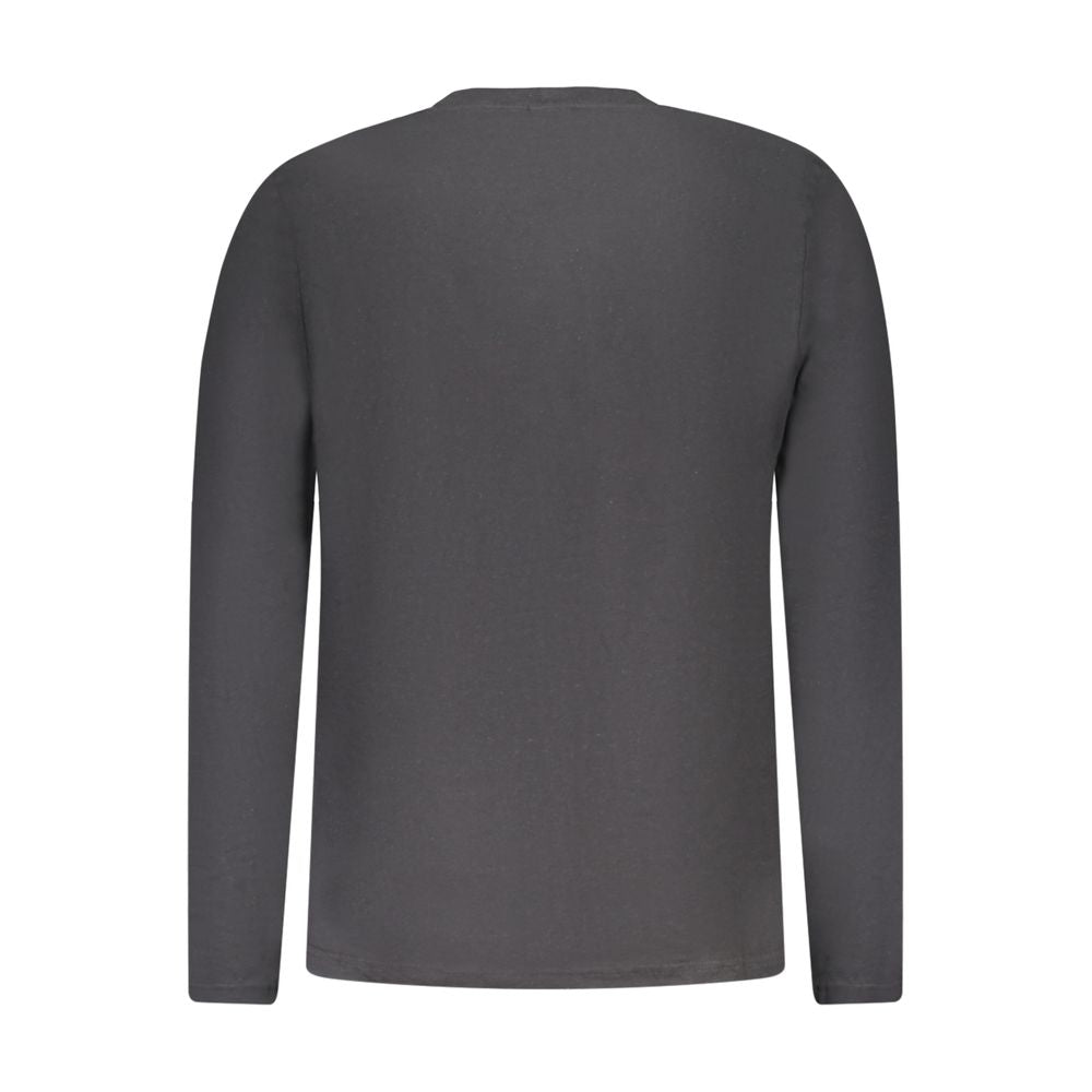 North Sails Black Cotton Men's Long-Sleeve T-Shirt